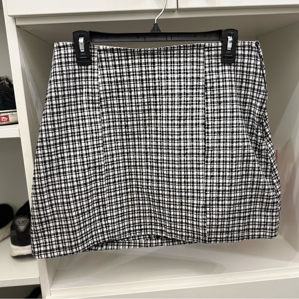 BDG Black & White Plaid Mini Skirt